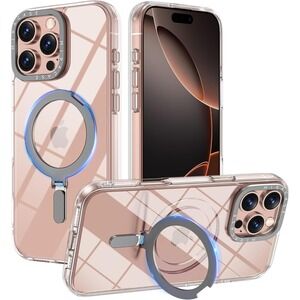 Miracase 2024 Magnetic for iPhone 16 Pro Max Case with Stand 6.9'' Clear Glitter